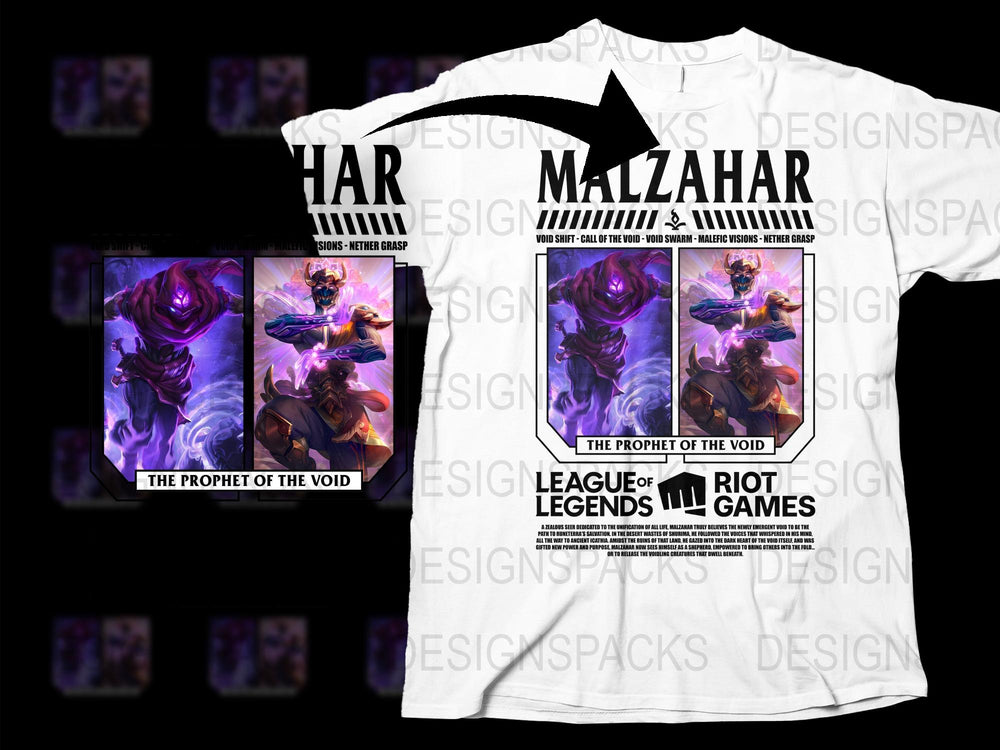 League of Legends Malzahar T-Shirt, The Prophet of the Void Graphic Tee, Gaming Apparel for Fans