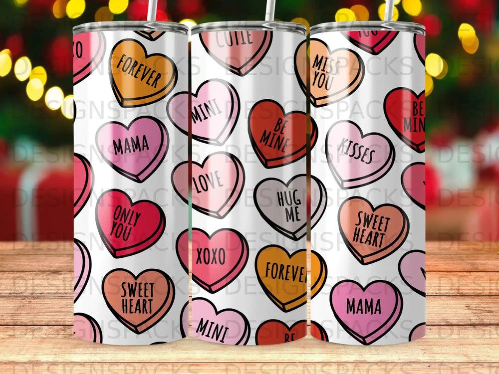Sweet Heart Candy Love Mama Kisses XOXO Tumbler