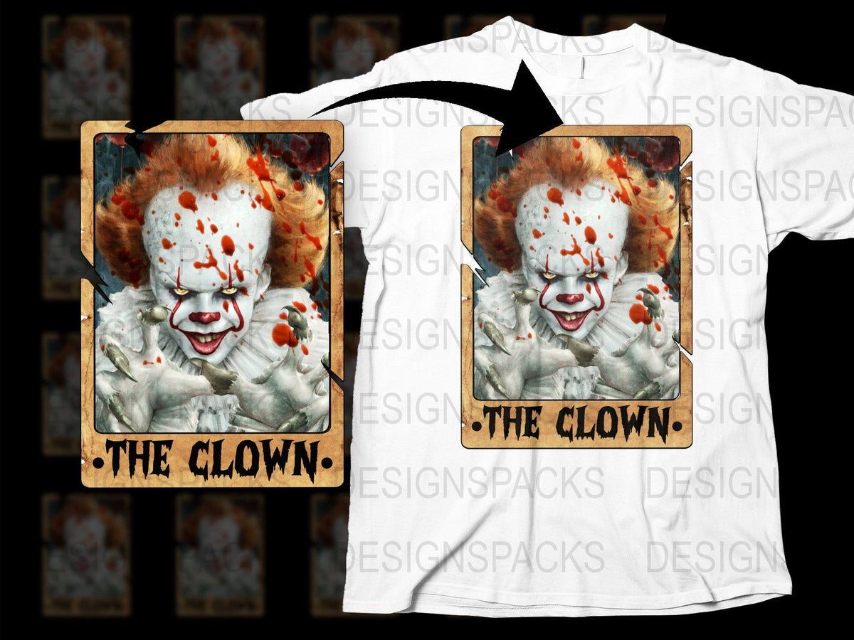 Scary Clown Graphic T-Shirt, Horror Movie Fan Tee, Halloween Costume Idea, Unisex Creepy Clown Shirt