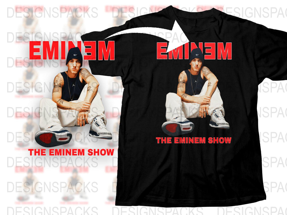 Eminem Show Black T-Shirt, Vintage Hip Hop Tee, Rap Music Fan Apparel, Collectible Merchandise, Men's and Women's Sizes Available