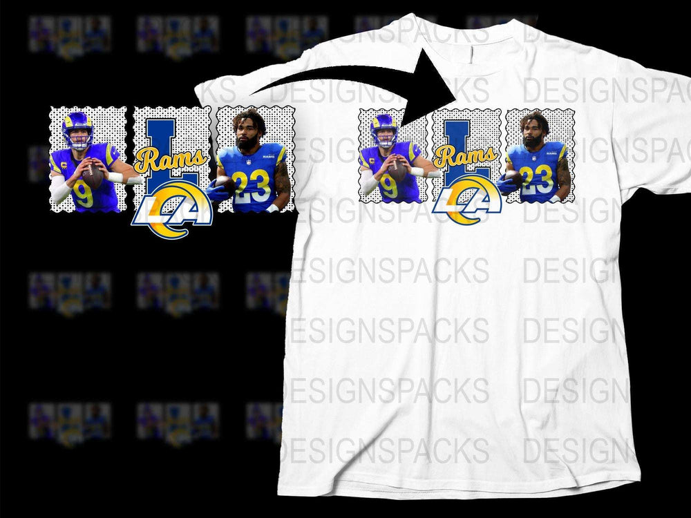 Los Angeles Rams Number 23 Player Graphic T-Shirt, NFL Fan Apparel, Sports Team Tee, Football Memorabilia, Men's Fashion, Collectible Shirt