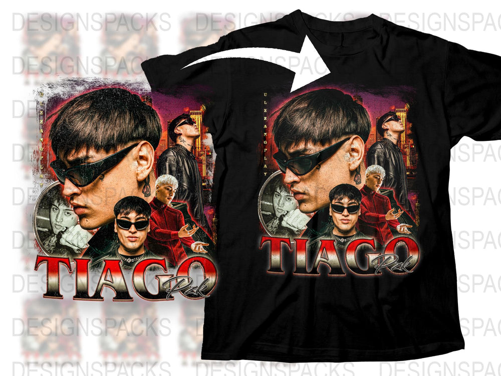 Tiago Graphic T-Shirt, Stylish Men's Tee, Unique Fashion Print, Street Style Top, Bold Red Design