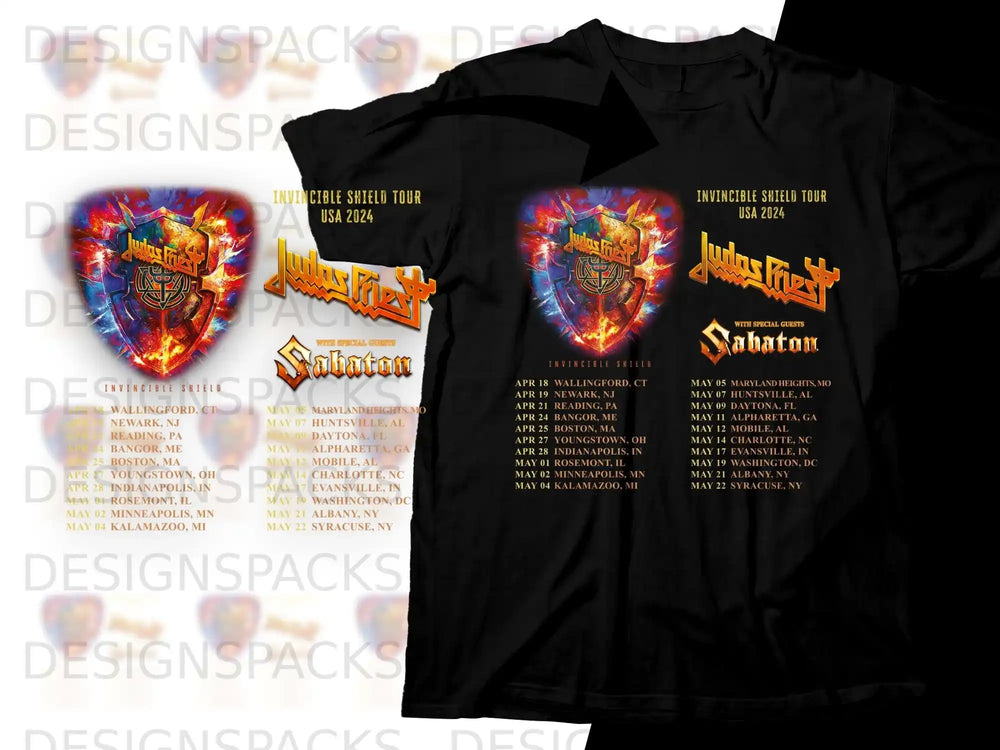 Sabaton Invincible Shield Tour USA 2024 poster with dates and locations.