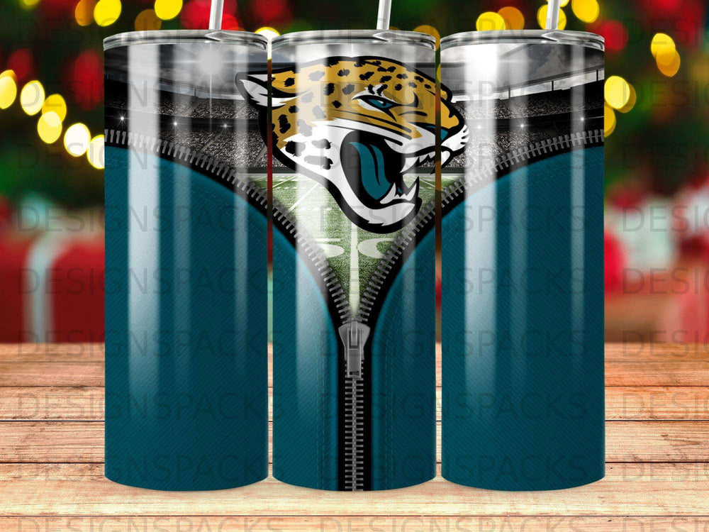 Jacksonville Jaguars logo on a zipper design revealing a stadium background.