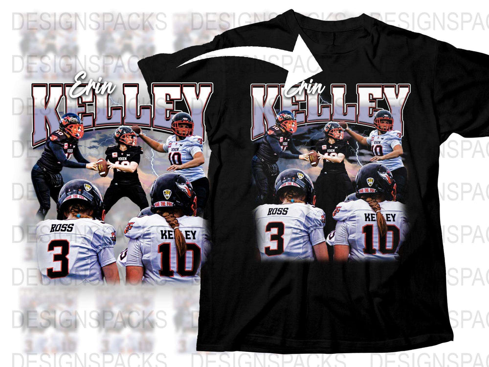 Custom Football Team T-Shirt, Personalized Sports Jersey, Erin Kelley Design, Athletic Apparel, Youth and Adult Sizes