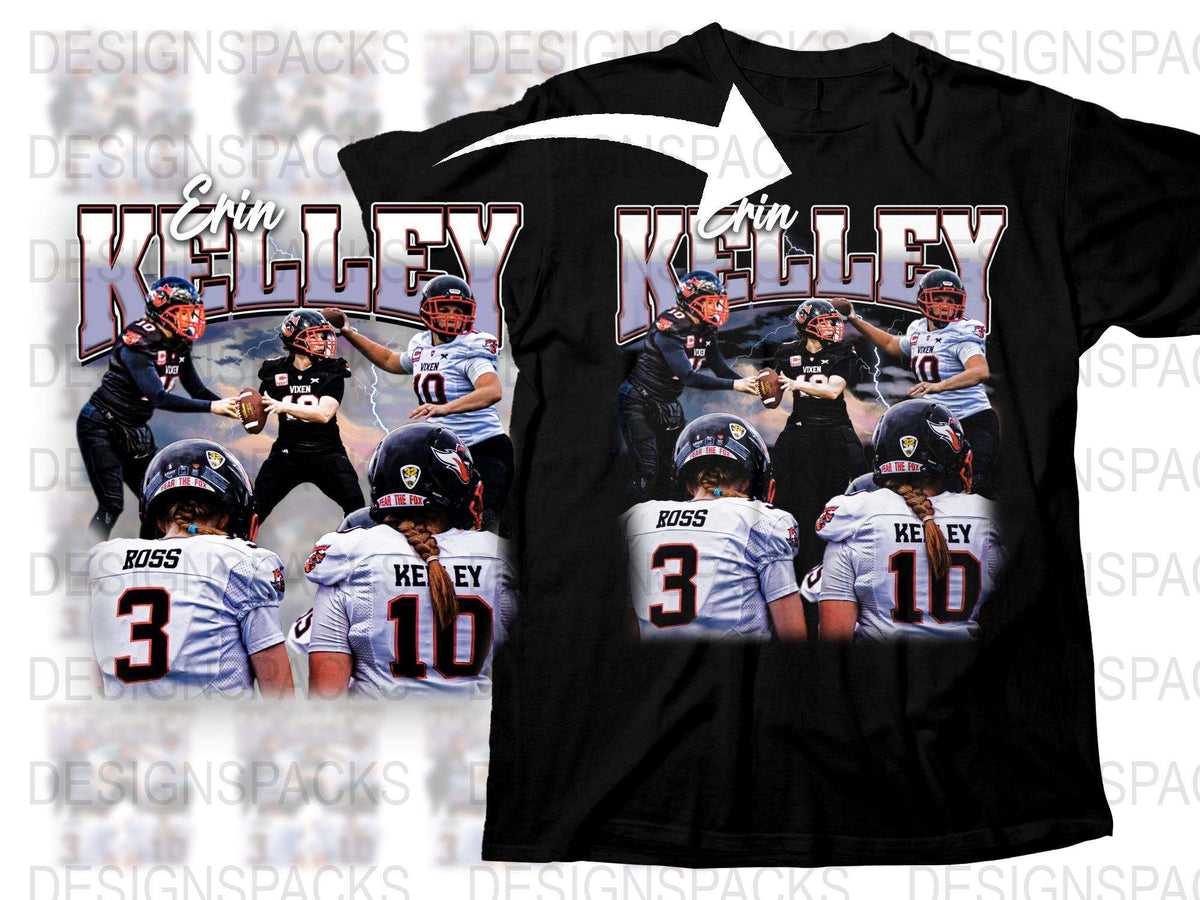 Custom Football Team T-Shirt, Personalized Sports Jersey, Erin Kelley Design, Athletic Apparel, Youth and Adult Sizes