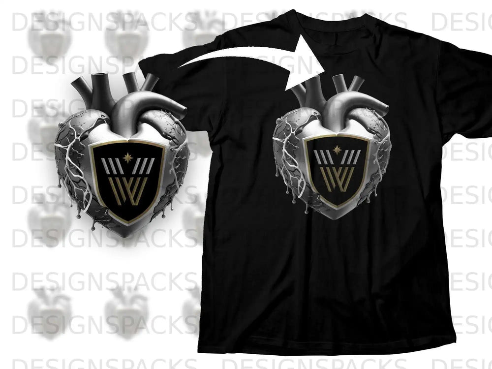 Anatomical Heart with Emblem Graphic T-shirt