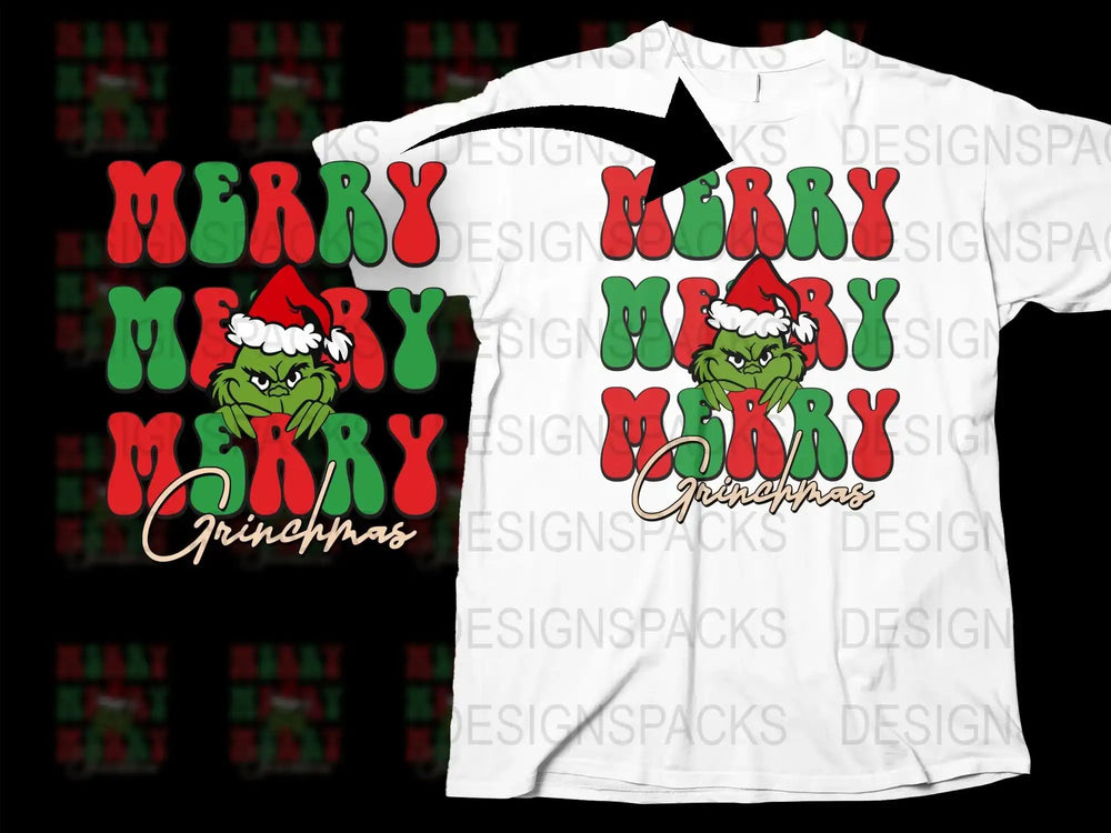 Festive Grinchmas T-Shirt, Funny Christmas Tee, Holiday Grinch Design, Unisex Xmas Gift Shirt