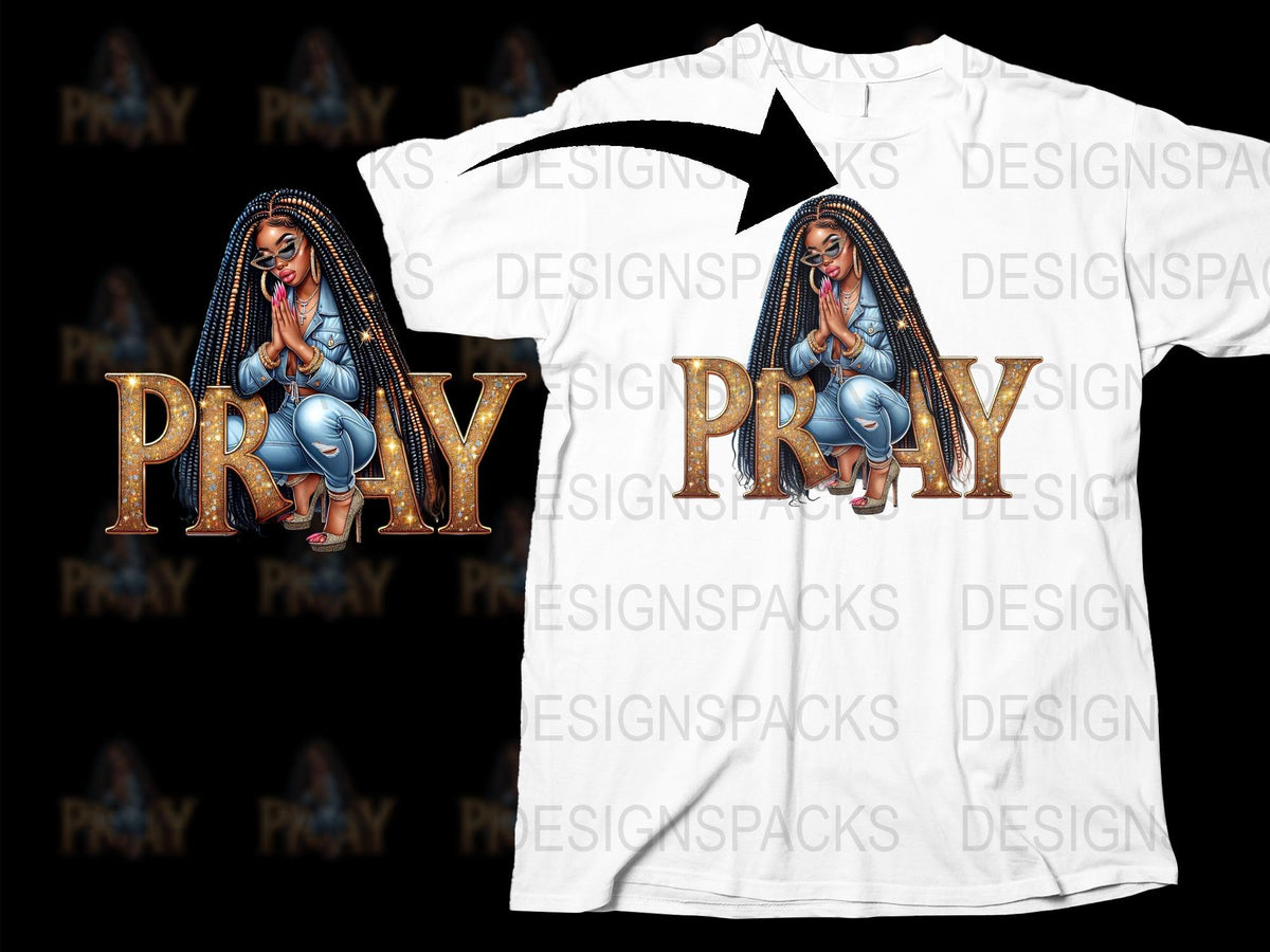 Women's Prayer Graphic T-Shirt, Spiritual Christian Tee, Religious Fashion Top, Urban Streetwear, Inspirational Clothing Gift Idea