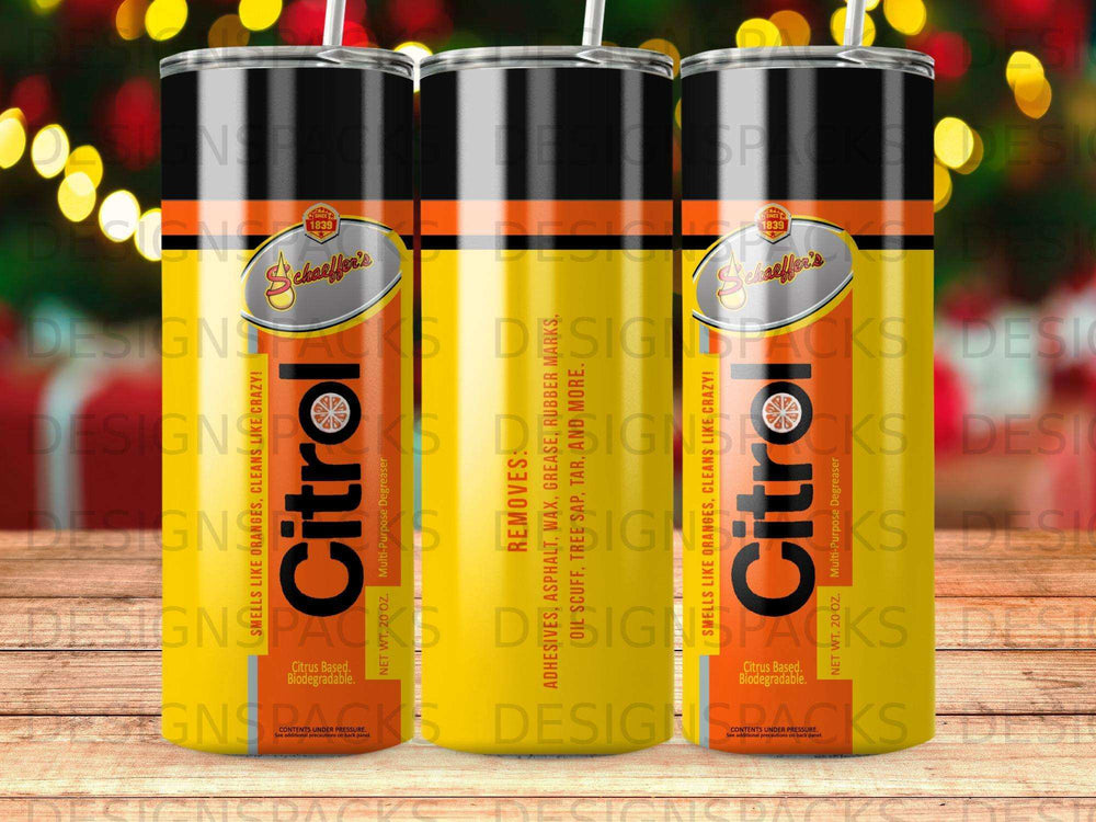 Three Schaffer's Citrol multi-purpose degreaser bottles, orange and yellow labels.