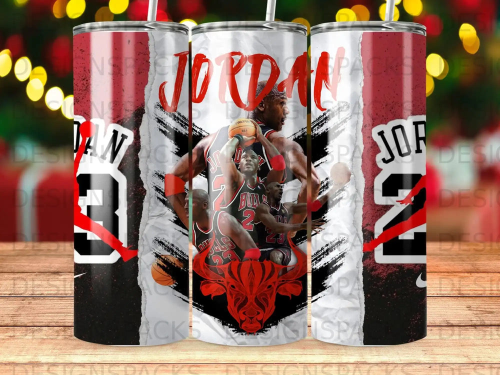 Michael Jordan dunking, with bull graphic and "JORDAN" text.