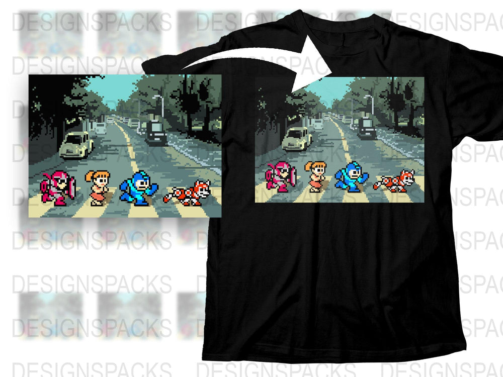 Retro Pixel Art Gaming T-Shirt, Vintage Video Game Characters Tee, Nostalgic Gamer Gift, Unisex Black Cotton Shirt