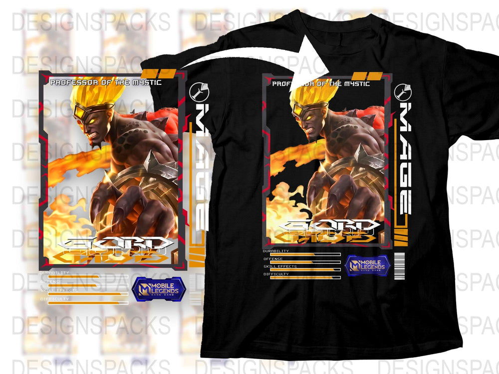 Mystic Hero Fiery Graphic T-Shirt, Colorful Superhero Design Tee, Bold Comic Style Shirt, Casual Wear