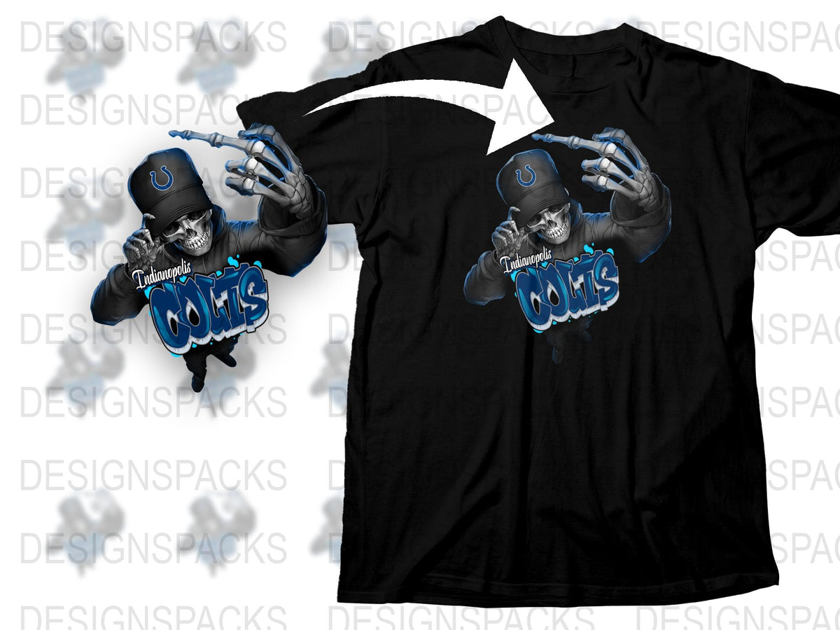 Indianapolis Colts Black T-Shirt, NFL Team Graphic Tee, Casual Sports Apparel, Football Fan Gift