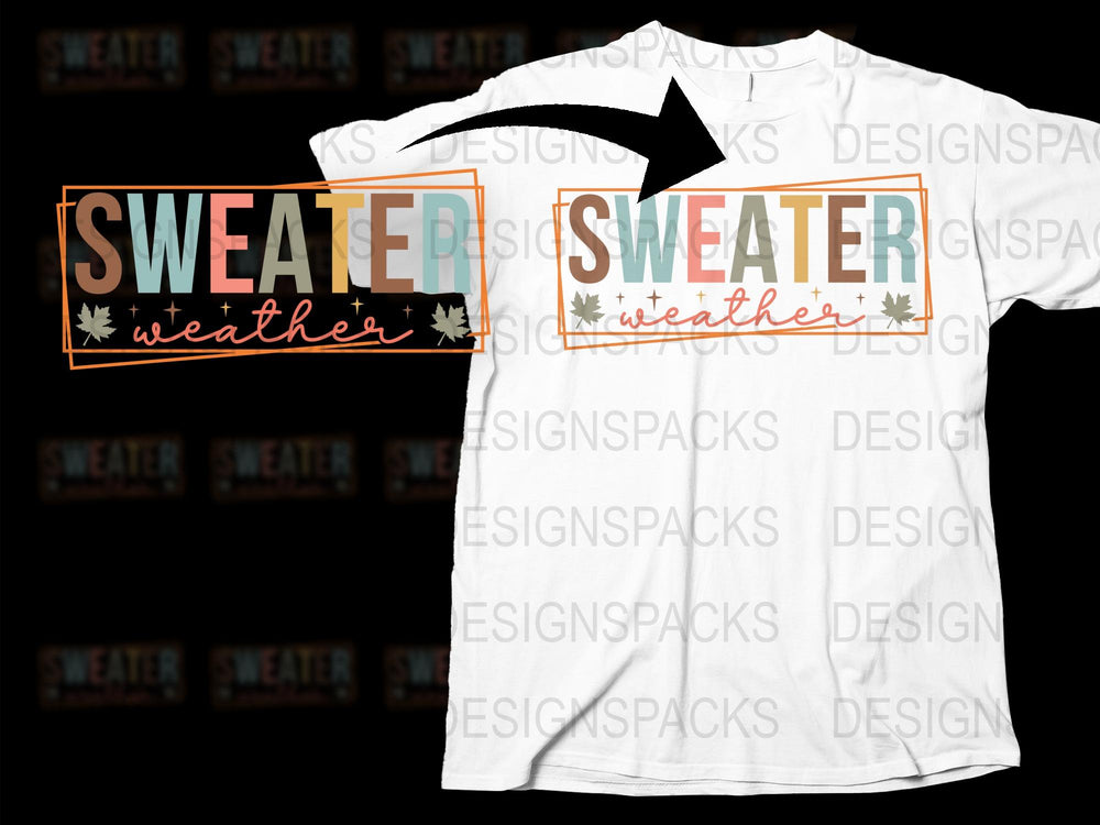 Sweater Weather T-Shirt, Fall Season Tee, Autumn Graphic Shirt, Cozy Casual Top, Fashion Apparel