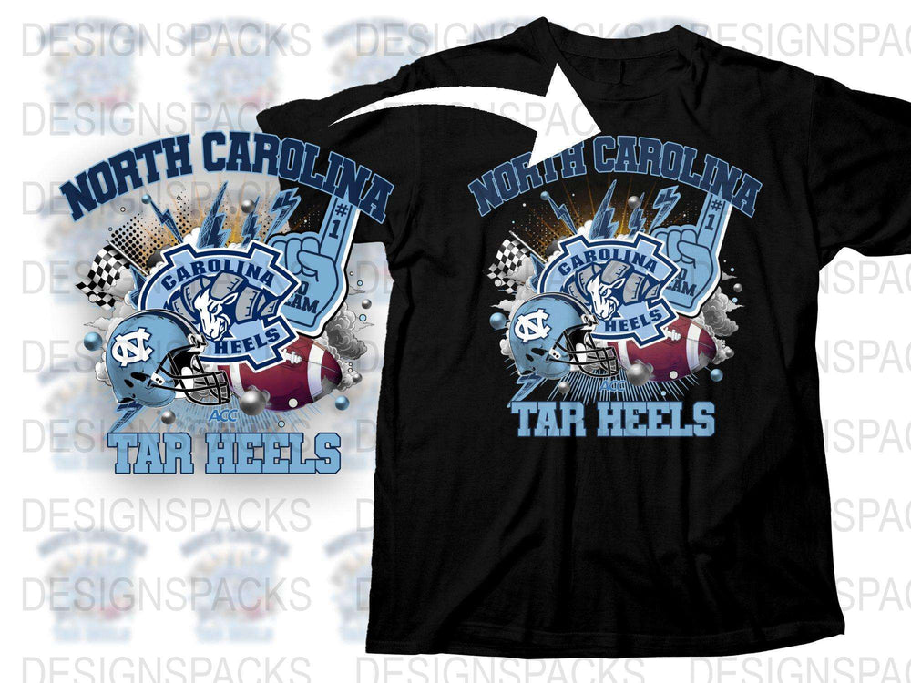 North Carolina Tar Heels T-Shirt, UNC Fan Gear, College Football Apparel, Sports Graphic Tee