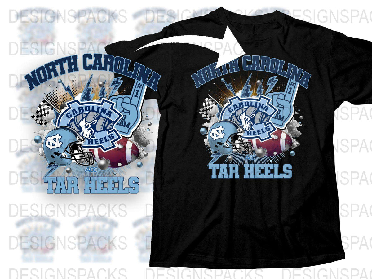North Carolina Tar Heels T-Shirt, UNC Fan Gear, College Football Apparel, Sports Graphic Tee