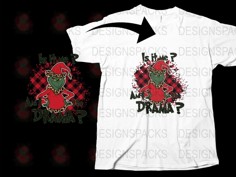 Grunge Style Drama Llama T-Shirt, Funny Animal Graphic Tee, Red and Black, Unisex Casual Wear