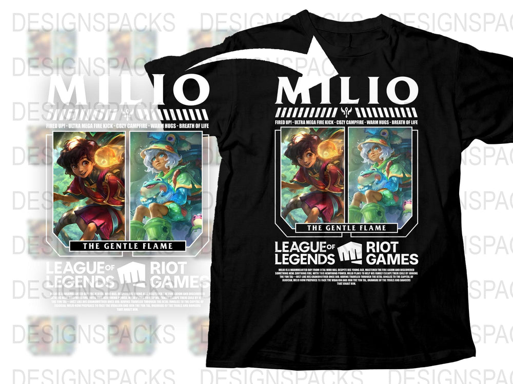 League of Legends T-Shirt, Gentle Flame Milo Artwork, Riot Games Official Merchandise, Gamer Clothing Gift