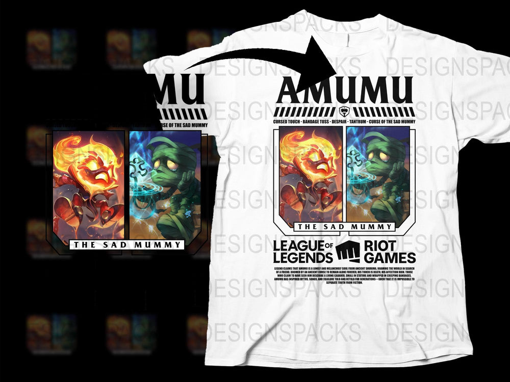 League of Legends Amumu T-Shirt, The Sad Mummy Graphic Tee, Riot Games Merchandise
