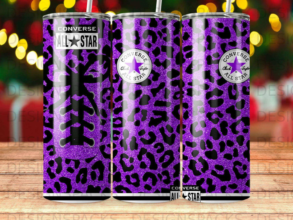 Purple Glitter Leopard Converse All Star Shoe Tumbler product type