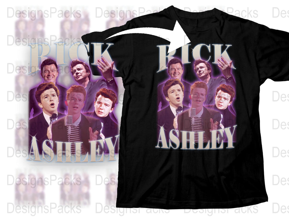 Vintage Rick Astley Meme T-Shirt, Classic 80s Pop Culture Tee, Retro Music Fan Gift, Unisex Black Shirt