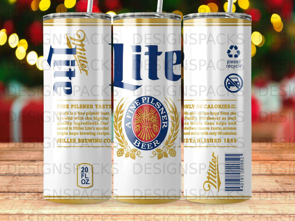 Miller Lite 20 oz tumbler with PPL logo and established 1855 text.