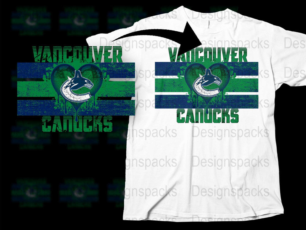 Vancouver Canucks T-Shirt, Vintage Logo Tee, Green and White Hockey Fan Apparel, Casual Sports Clothing for Men and Women