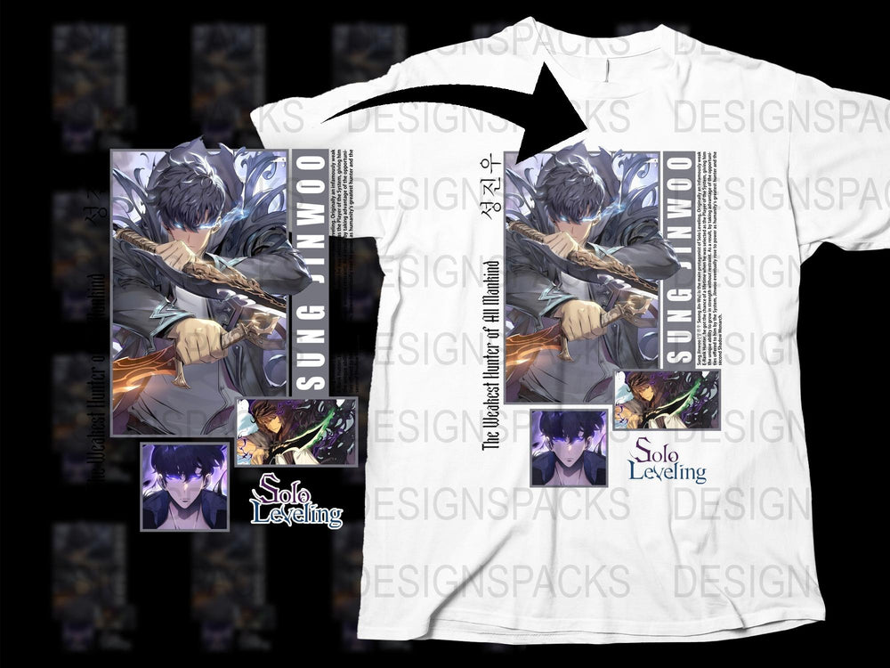 Sung Jin-Woo Solo Leveling Anime Graphic T-Shirt, Men's Women's Unisex Tee, Manga Fan Gift
