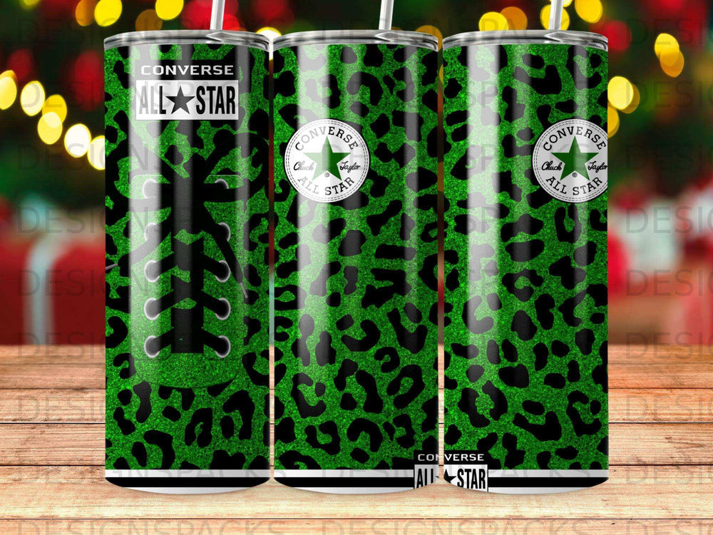 Converse All Star Green Black Leopard Lacing Tumbler product type