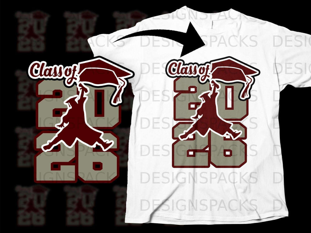Class of 2026 graduation graphic with graduation cap and silhouette.
