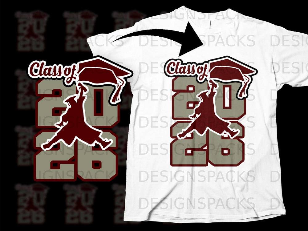 Class of 2026 graduation graphic with graduation cap and silhouette.