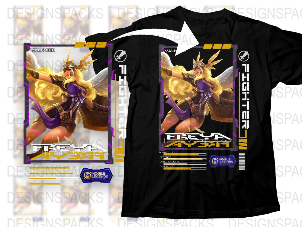 Anime Warrior Woman Graphic T-Shirt, Japanese Style Print, Fantasy Character Apparel, Unique Otaku Tee
