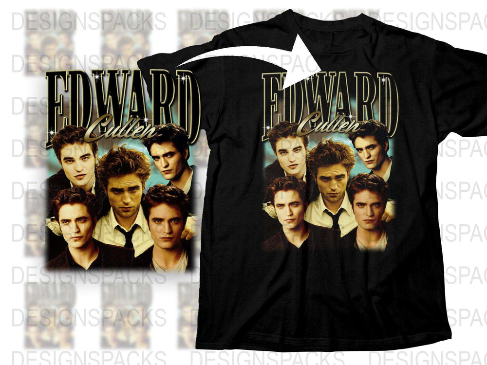 Edward Cullen T-Shirt, Twilight Saga Fan Merchandise, Multiple Poses Graphic Tee, Film Inspired, Unisex Clothing