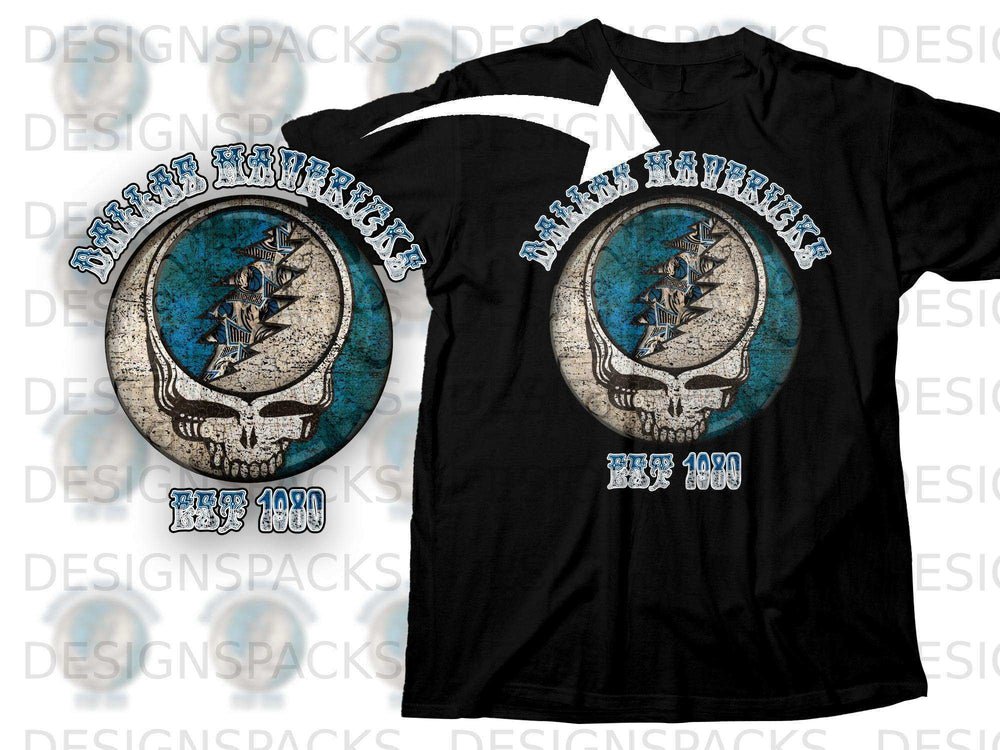 Dallas Mavericks Est 1980 Skull Design T-Shirt