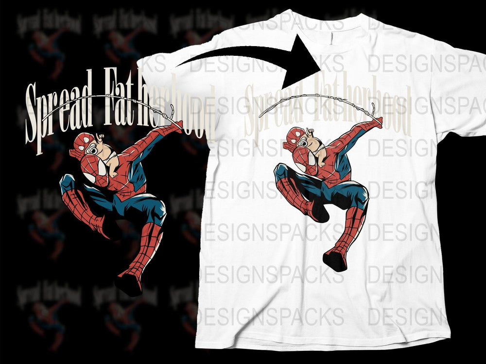 Spiderman T-Shirt, Spread Dat Faith Design, Superhero Graphic Tee, Unisex Adult Kids Sizes