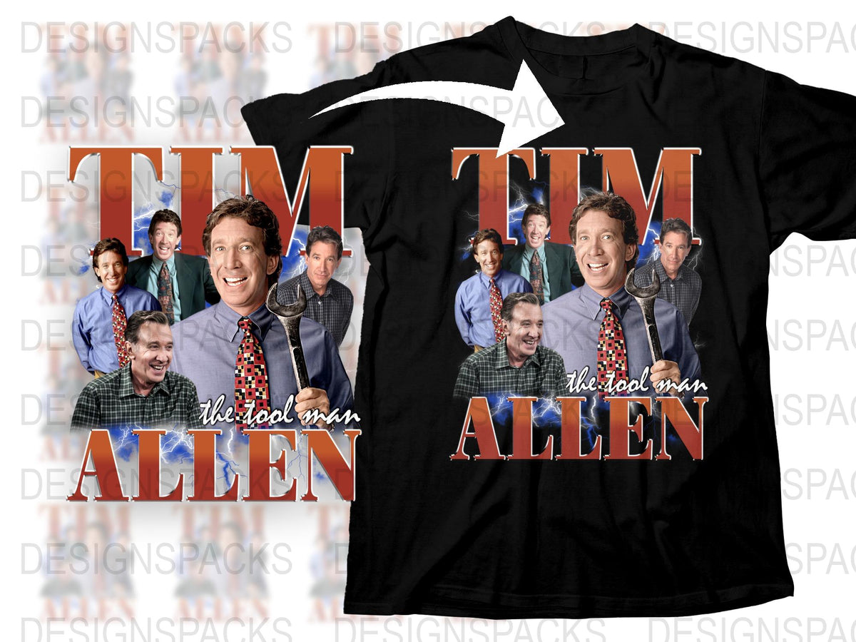 Tim Allen The Tool Man TV Show Graphic T-Shirt, Vintage Style Fan Tee, Classic Television Series Merchandise, Unisex Black Top