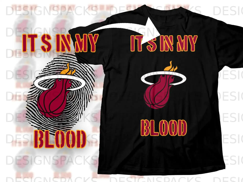 It's In My Blood Basketball Team T-Shirt