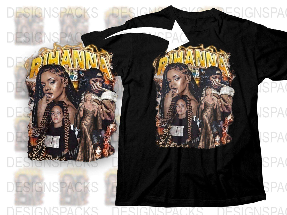 Rihanna Graphic T-Shirt, Urban Pop Culture Fashion Tee, Music Icon Inspired Apparel, Trendy Celebrity Streetwear Shirt