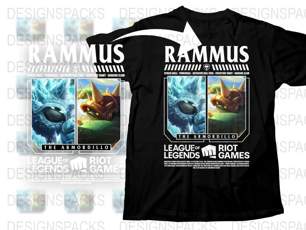 League of Legends Rammus T-Shirt, The Armordillo Graphic Tee, Gamer Apparel, Riot Games Merchandise
