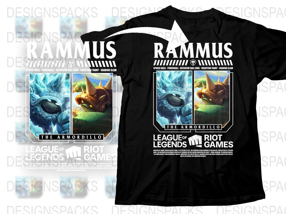 League of Legends Rammus T-Shirt, The Armordillo Graphic Tee, Gamer Apparel, Riot Games Merchandise
