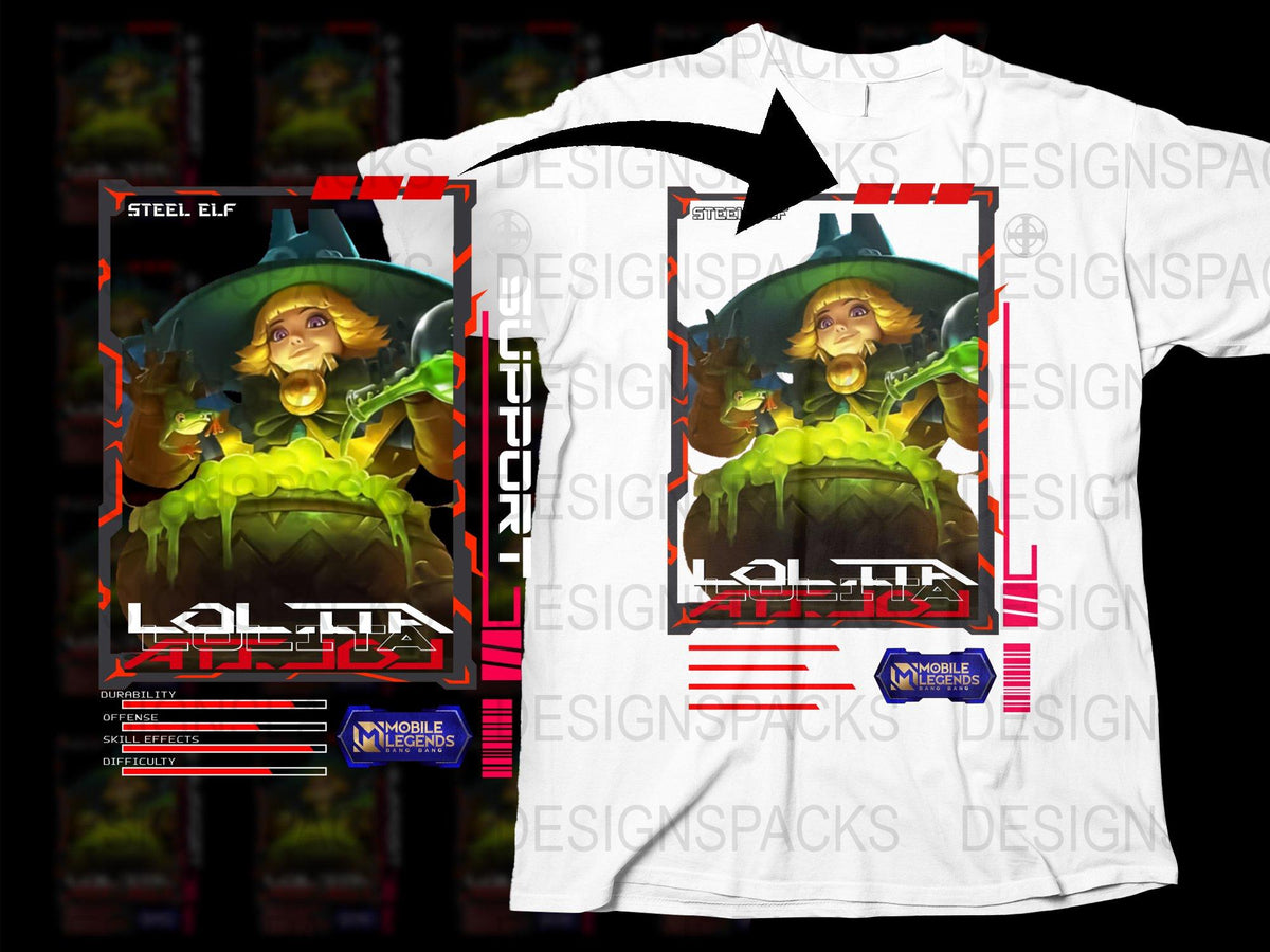Mobile Legends Steel Elf Graphic T-Shirt, Gamer Apparel, Cool Fantasy Character Tee, Vibrant Colorful Design, Unisex Clothing