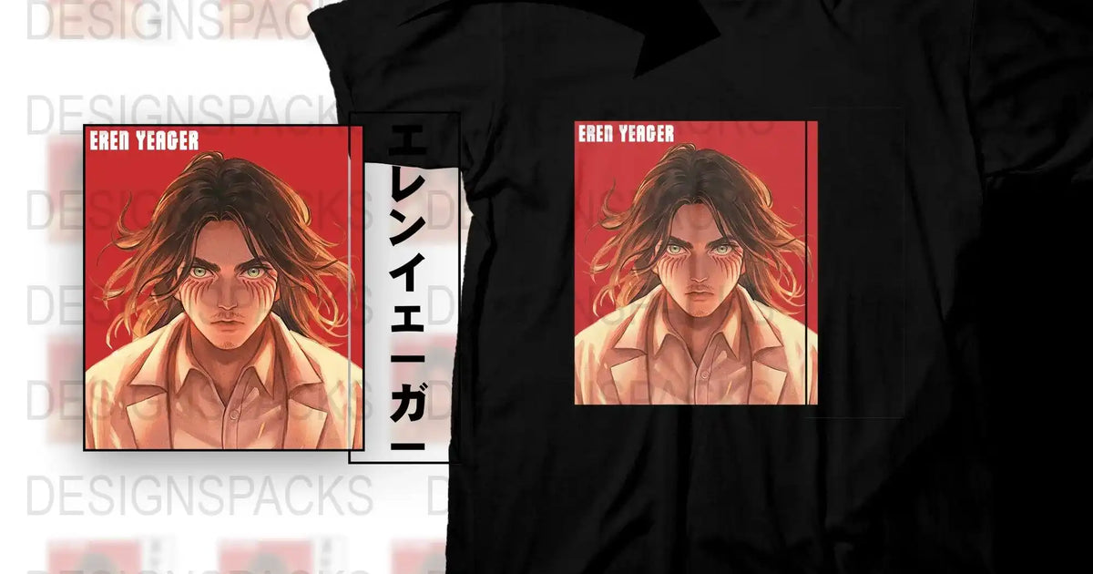 Intense Eren Yeager Anime Graphic Design Png Digital Download ...