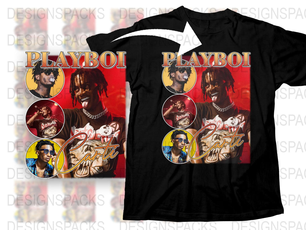Playboi Carti Graphic T-Shirt, Vintage Hip-Hop Style Tee, Unisex Music Artist Merch, Bold Printed Design Top