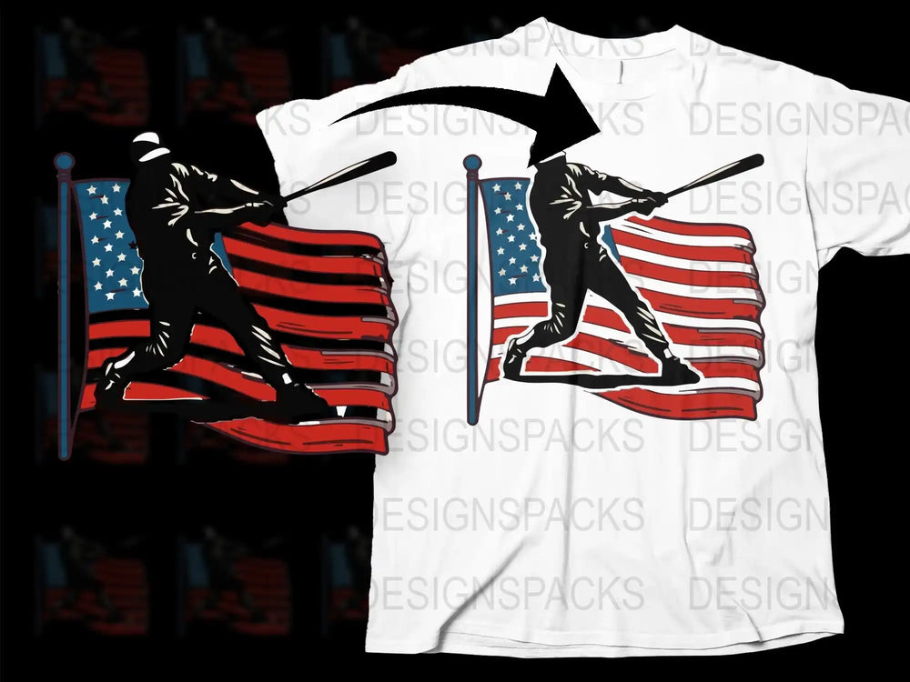 Patriotic T-Shirt with American Flag and Silhouetted Soldiers Graphic, Unisex White Tee