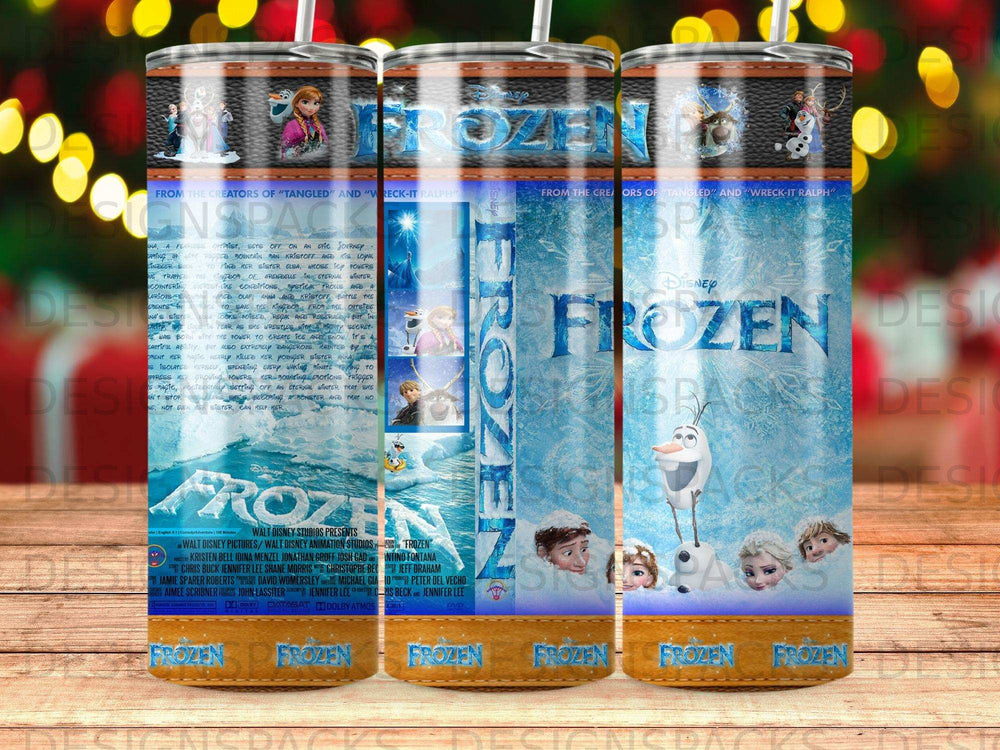 Frozen movie poster featuring Anna, Elsa, and Olaf against a snowy backdrop.