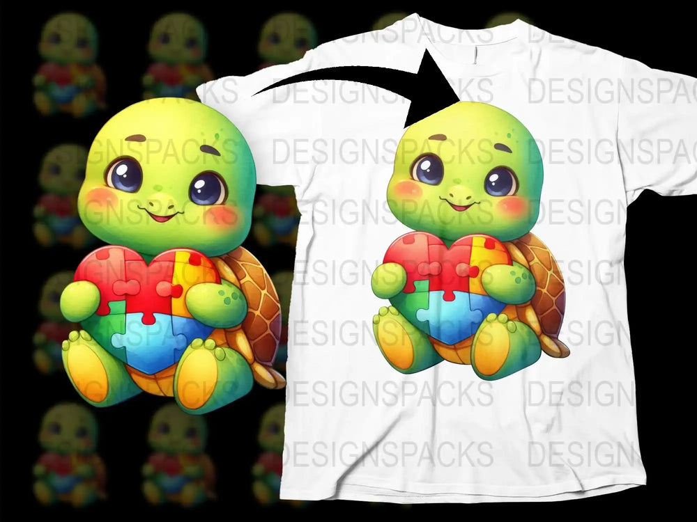 Colorful Cartoon Turtle Graphic T-Shirt, Kids Animal Tee, Unisex Bright Summer Top, Cute Tortoise Design Shirt for Children
