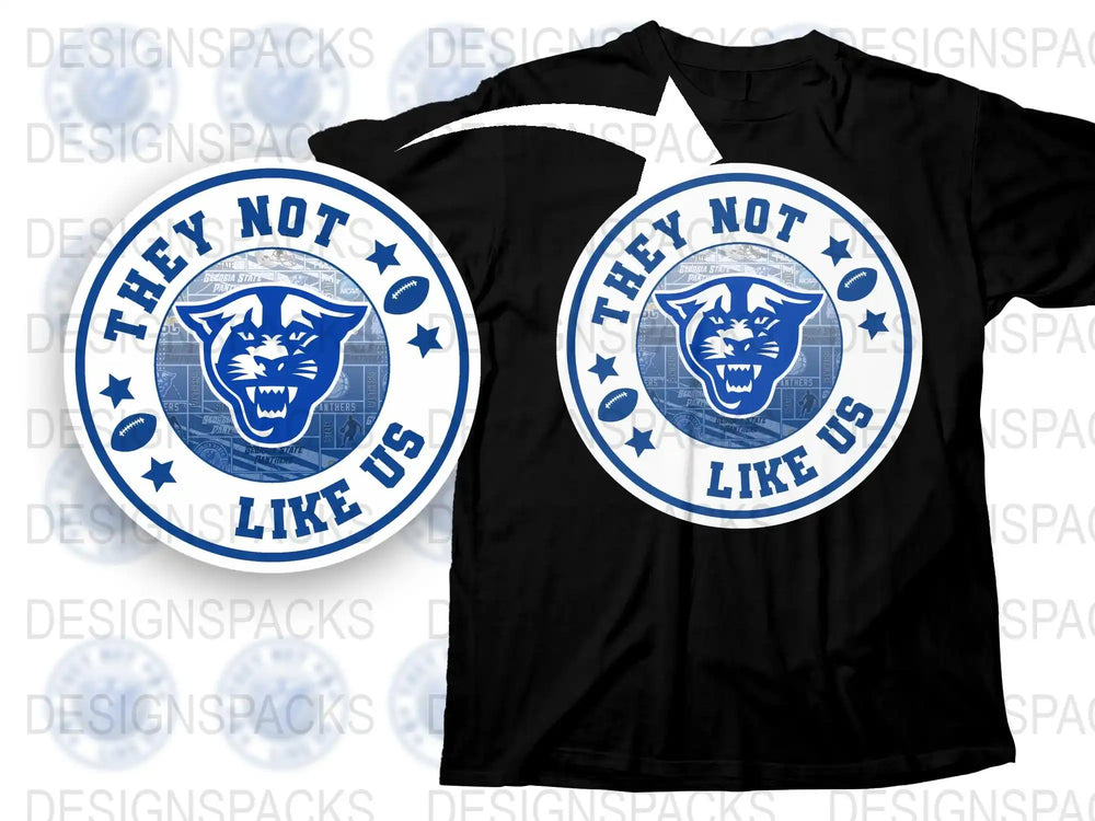 They Not Like Us Graphic T-Shirt, Bold Blue and White Design, Casual Streetwear Style Tee, Unisex Fit