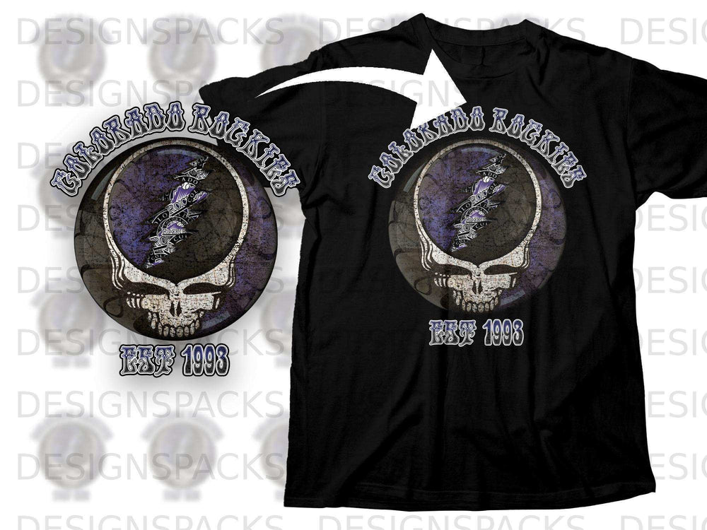 Colorado Rockies Skull Graphic Vintage Tee