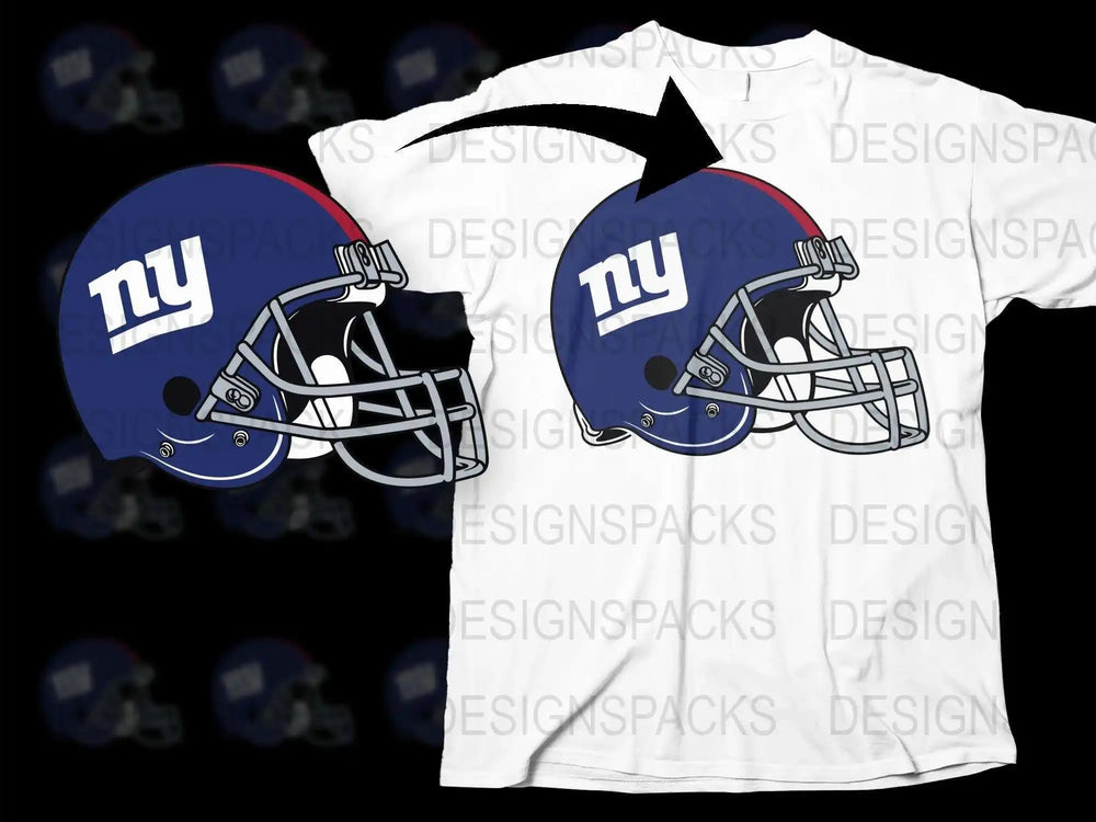 NFL New York Giants Helmet Graphic T-Shirt, Sports Fan Apparel, Football Team Tee